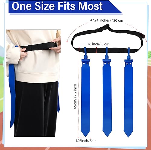 Miniatura 2 de Hungdao Cinturones y banderas de fútbol con bandera de jugadores, cinturones de fútbol ajustables para niños, adolescentes, adultos, entrenamiento