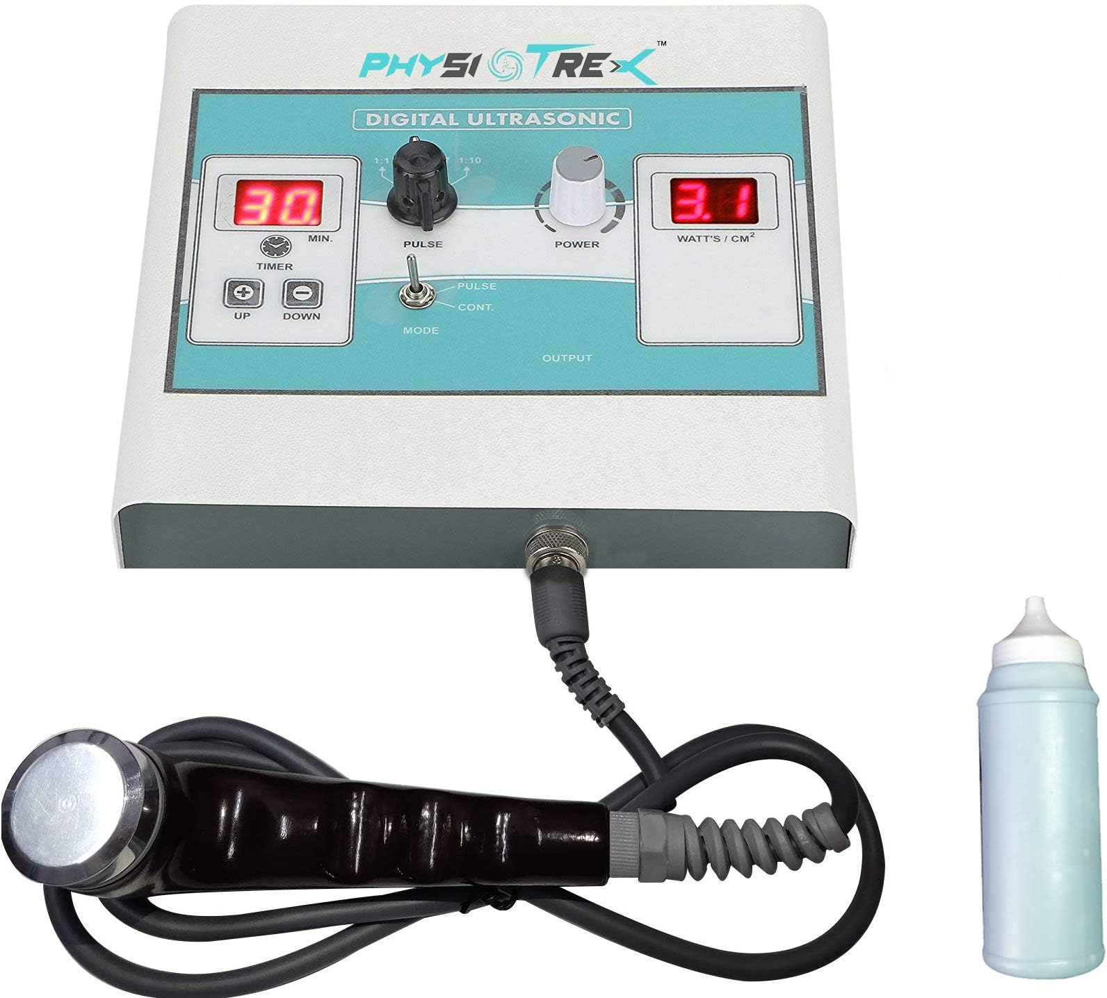 PHYSIOTREXยฎ Physio Solutions White ElectroTherapy Physiotherapy Mini Ultrasound/Ultrasonic Therapy Machine (MINI US) with 1 Year Warranty