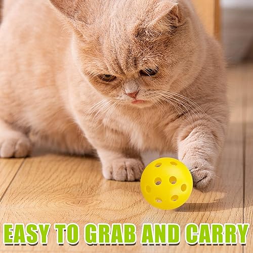 Miniatura 7 de 12 bolas de juguete para gatos, bajo ruido, sin campanas, bolas de plástico Holey para gatos, divertidos juguetes interactivos para gatos de