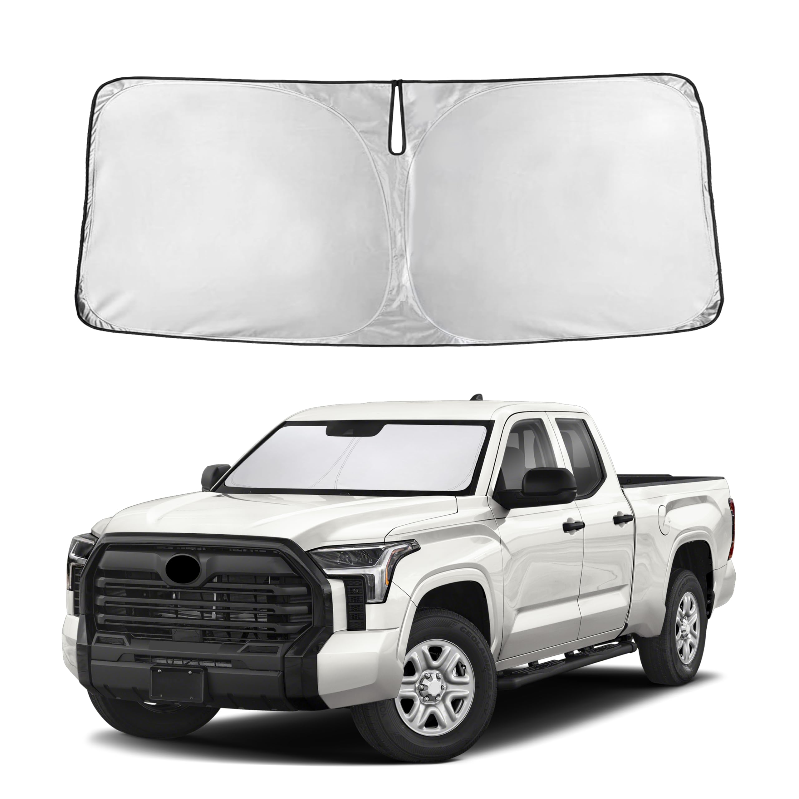 Autovir Windshield Sun Shade Fit for 2022-2024 2025 2026 Toyota Tundra Sunshade, Front Car Window Shades Sun Visor, Blocks UV Rays & Heat, Car Accessories Fit for Toyota Tundra 2022-2026