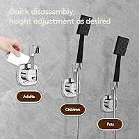 Vista 6 de Soporte de cabezal de ducha giratorio de 360° con ventosa Capacidad de carga de 22.0 lbs, instalación sin herramientas en segundos Soporte