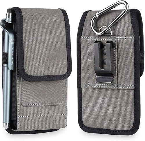 Funda de nailon para teléfono con clip para cinturón con tarjetero para Samsung Galaxy S23 Ultra S22 Ultra Note 20 Ultra A42 A32 5G A21 A20S A14 A13