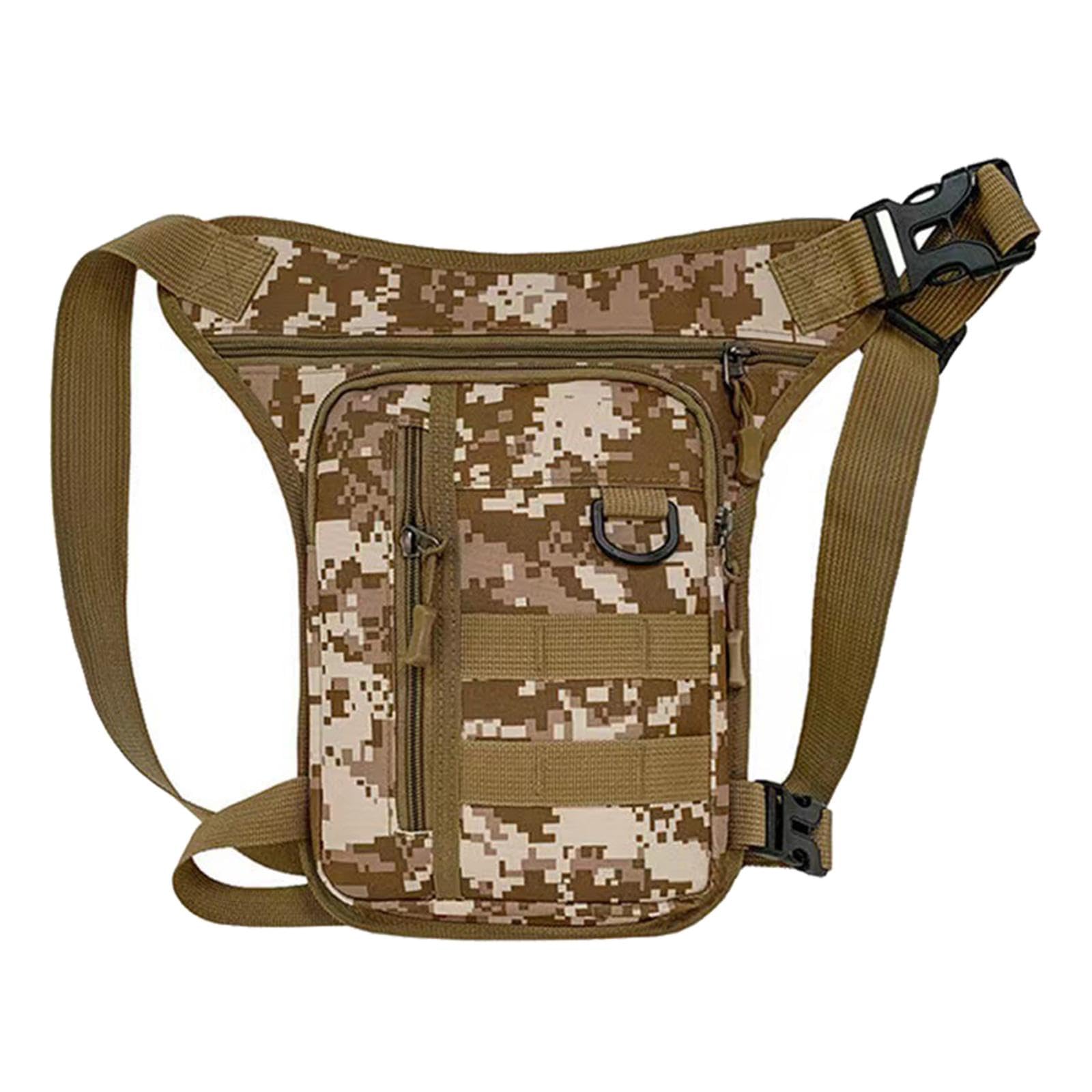 Men Drop Leg Bag Fanny Pack Pouch Mens Waist Bag for Climbing Hiking Outdoor Camouflage Khaki-image-5