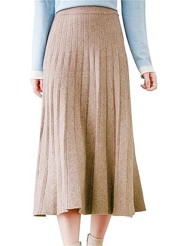 Beralst Women's Pleated Knit Sweater Midi Skirts