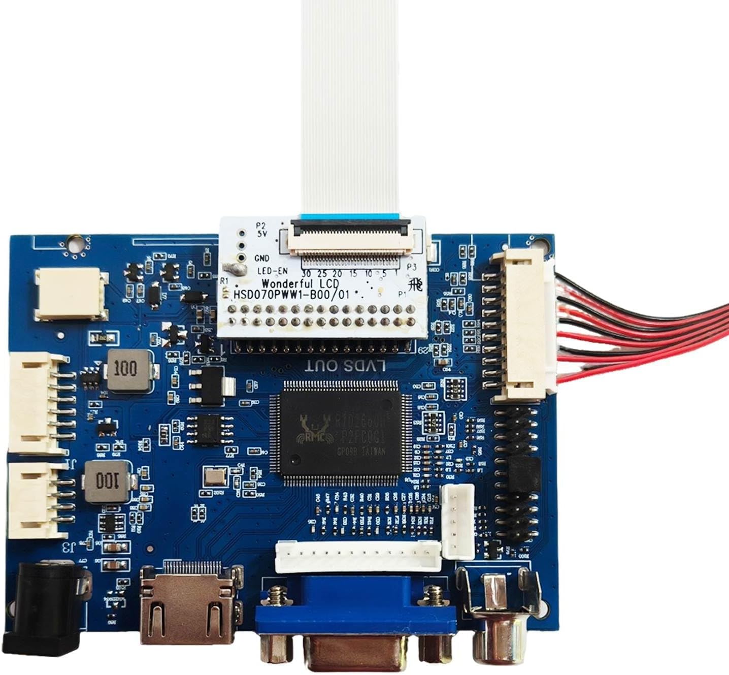 H/D VGA AV LCD Controller Board for 7 Inch 1280x800 HSD070PWW1 LCD Screen, Converter Board and LVDS Cable