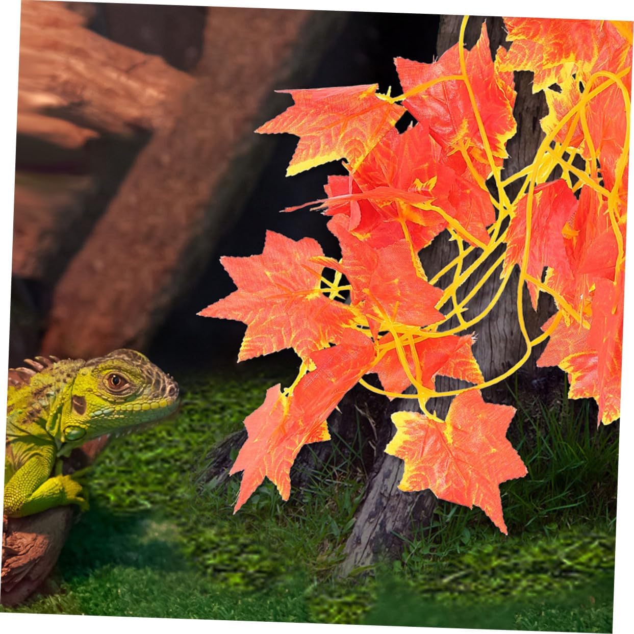 POPETPOP 6pcs Decorative Artificial Terrarium Plants for Reptile Landscape Realistic Foliage for Reptile Box Decor for Snakes Lizards and Aquariums
