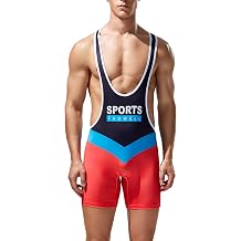 YUFEIDA Mens Athletic Supporters Active Base Layers Bodysuit One Piece Boxer Singlet Leotard Stretchy Wrestling