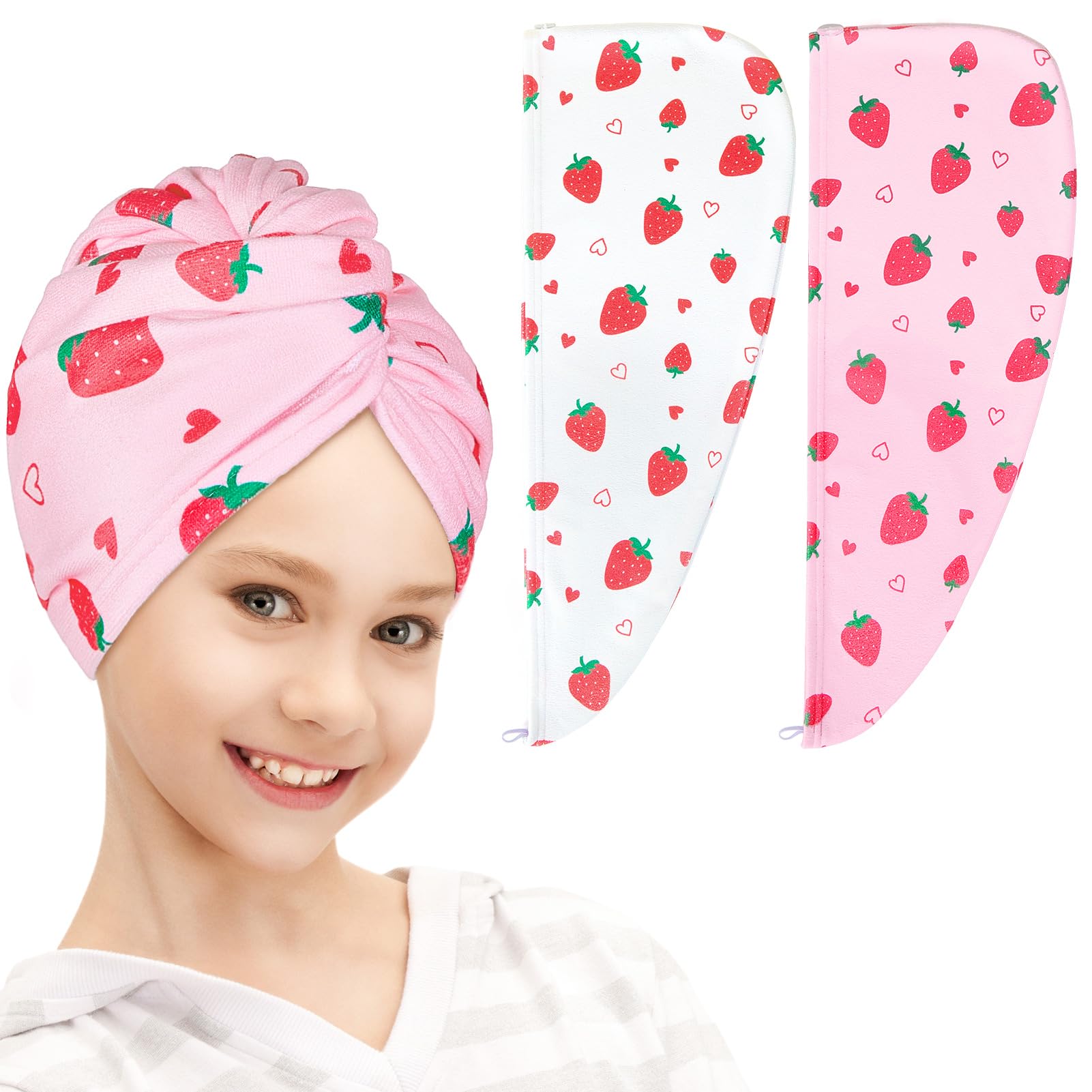 FIOBEE Microfiber Hair Towel Wrap for Kid Girls Rapid Drying Hair Turbans