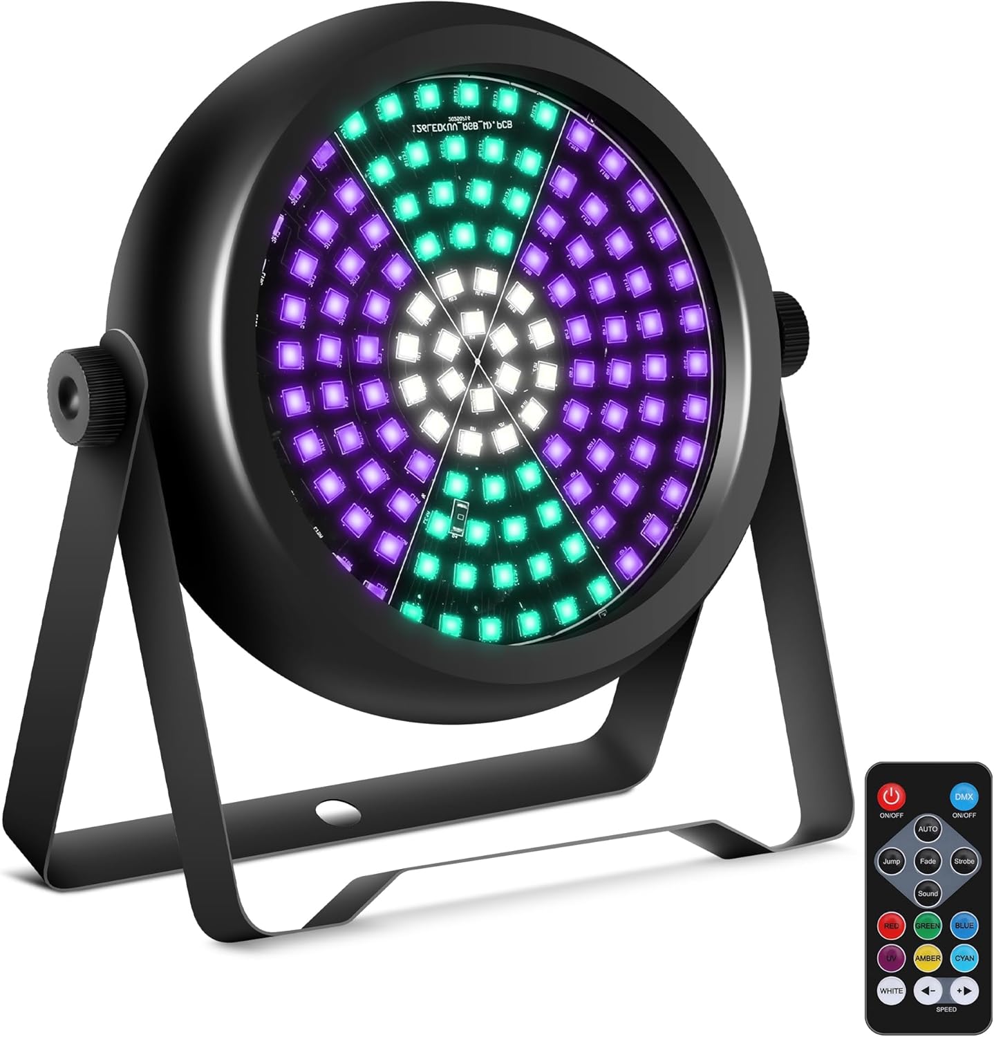 Strobe Lights for Christmas,2Pack 30W 126LEDs RGB+W+UV DJ Strobe Lights with Wireless Remote Control DMX512 Sound Activated DJ Stage Par Can Uplights for Wedding Party Club Halloween Lighting