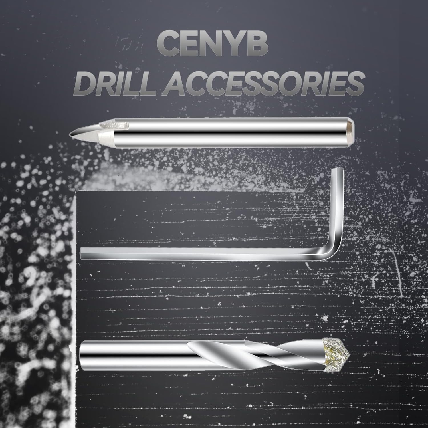 5-11/16inch | 145mm Diamond Hole Saw with Center Drill bit and Diamond-Coated Center Drill bit for Ceramic Glass Marble Fiberglass Granite and Porcelain Tiles by CENYB