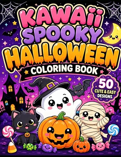 Kawaii Spooky Halloween Coloring Book