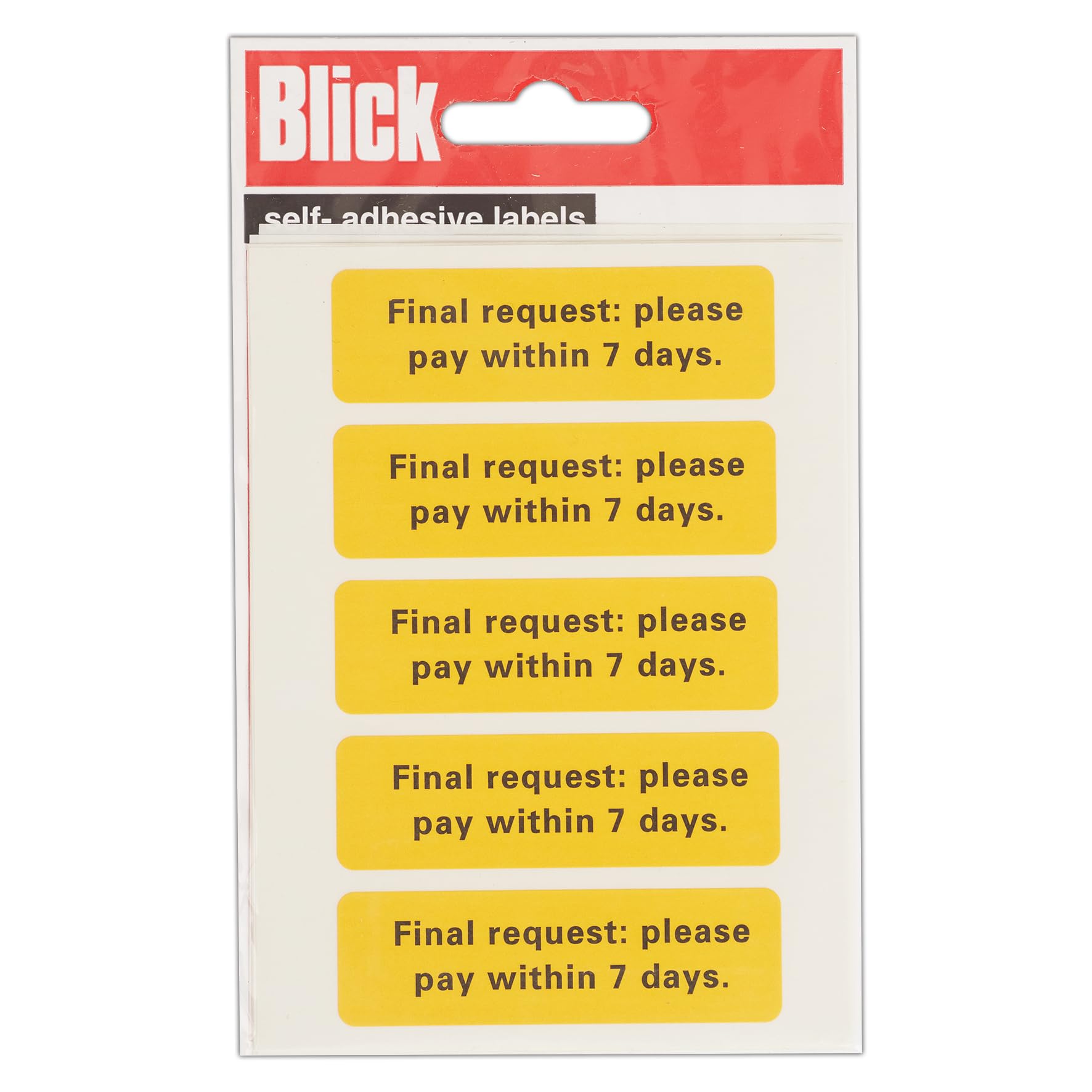 Blick Labels, Yellow/Black, Self Adhesive Stickers, Account Reminder, 19mm x 61mm, 35 Labels, for Home, Office, Family, School, Holiday Calendar Organising, Planner, Rewards Chart, Colour Coding