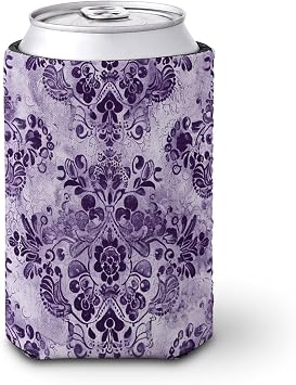 Reusable Sleeve for Iced Coffee Cups,Purple Lace Pattern Coffee Coolies Sleeves Insulator Coffee Sleeve Can Cooler Covers,Insulated Bottle Coolers for Iced&Hot Drinks