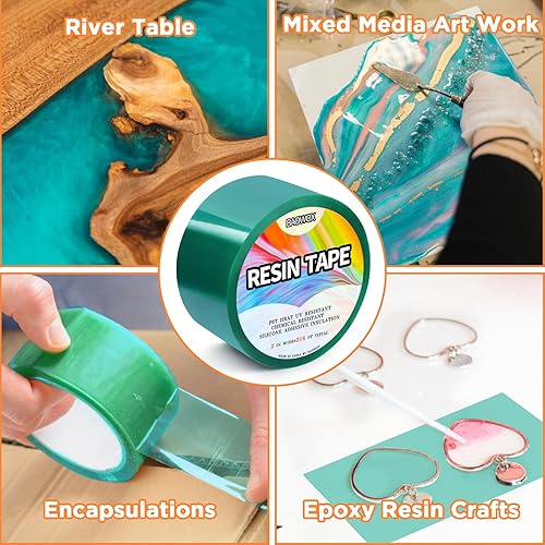 Miniatura 7 de Baowox 2 rollos de cinta de resina de 108 pies para moldeo de resina epoxi, cinta adhesiva térmica de silicona, cinta de liberación epoxi de alta