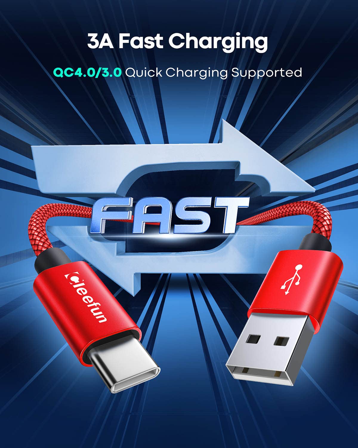 CLEEFUN Cavo USB C [3 M 2Pack] 3A Cavo di Ricarica USB C Nylon Tipo C Cavo di Ricarica Rapida Compatibile con Galaxy S10 S9 S22 S21 S20 fe S8 Plus. A52s A52 A12 A13 A50 A51