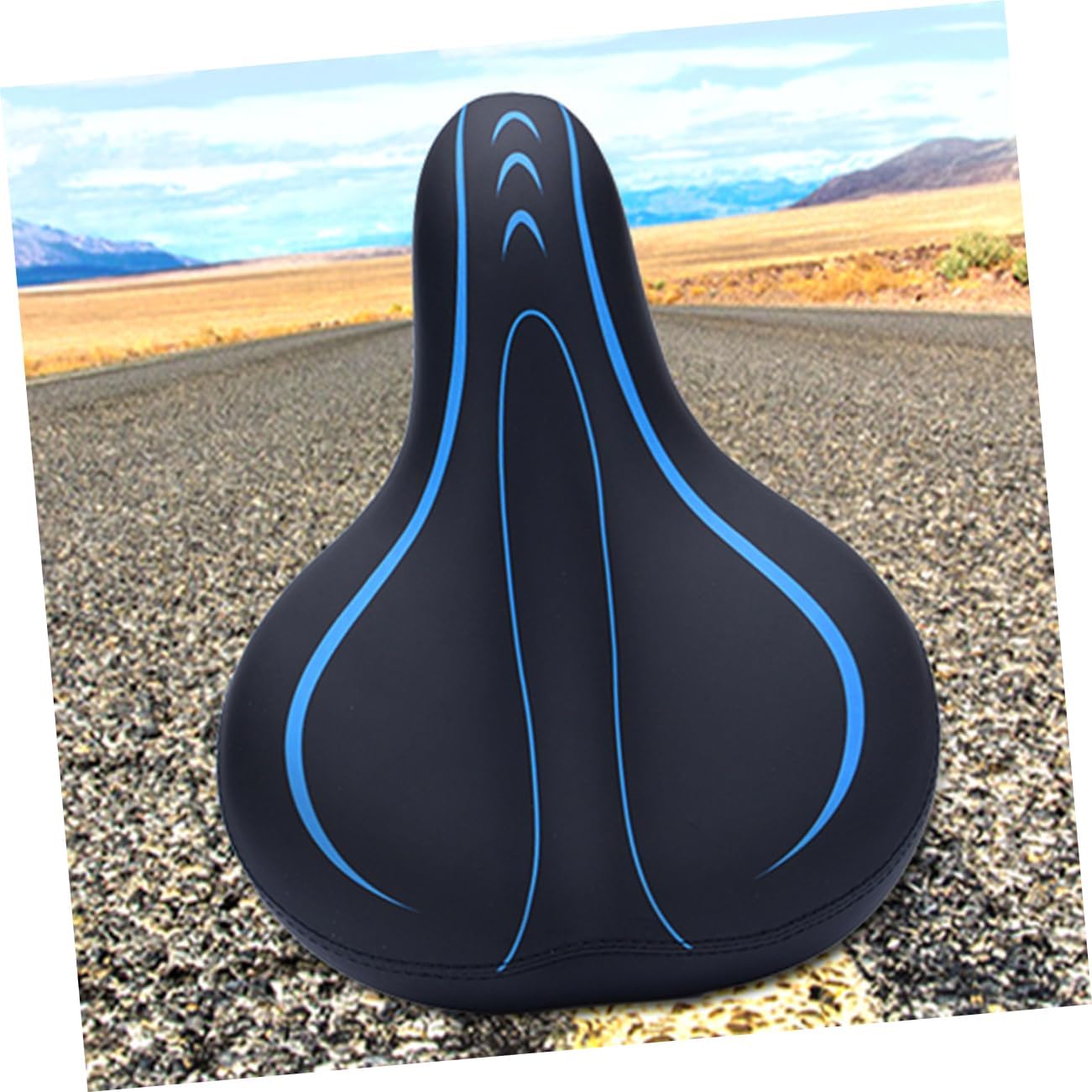 Ergonomic Mountain Bike Saddle Comfortable Wide Seat Cushion for Men Women Shock-Absorbing Design Fits Standard Bike Posts