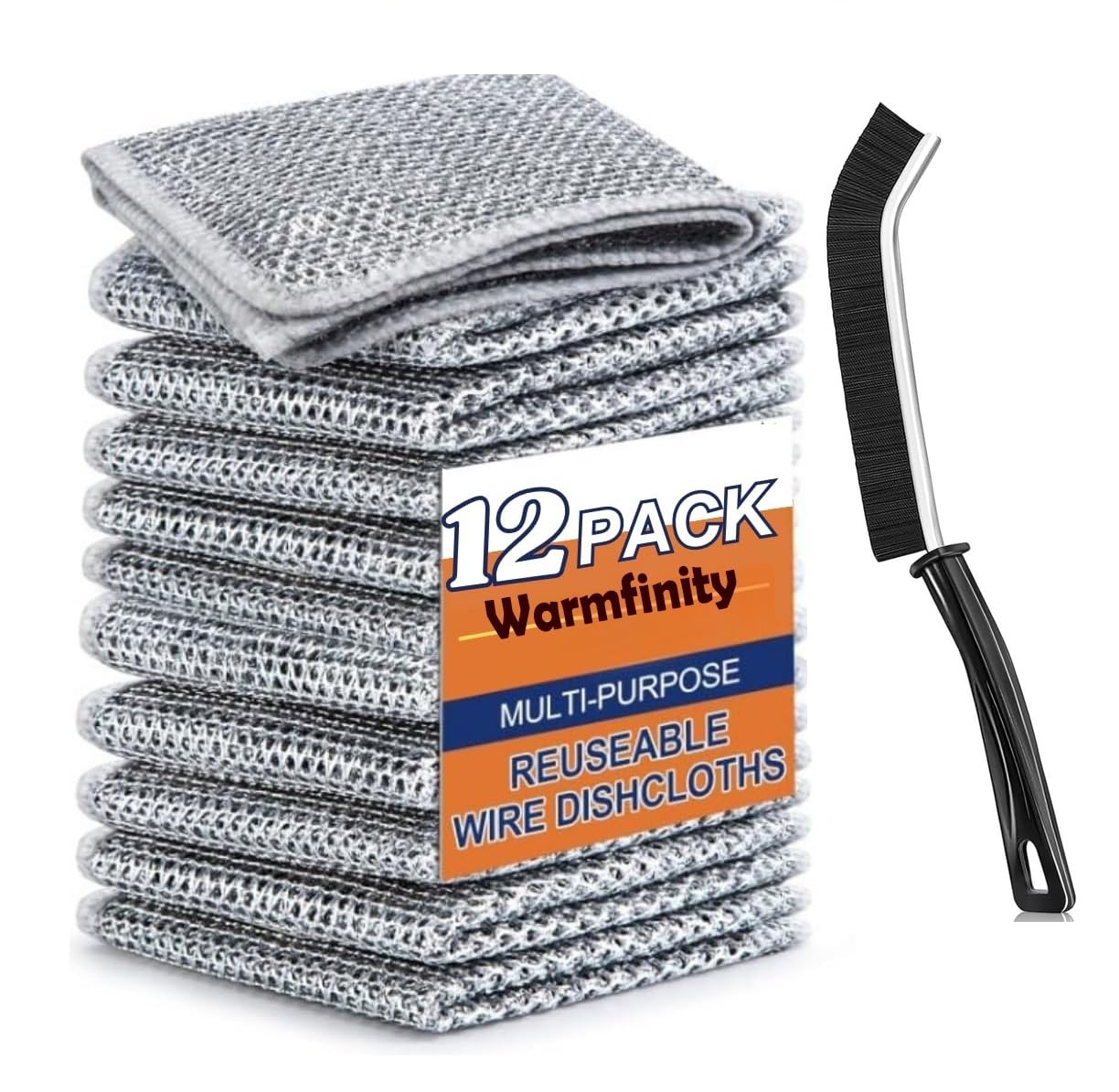 See full amazon price history chart for Warmfinity Pack of 12 Non Scratch Dish Wash Cloth & 1 Gaps Cleaning Brush, Stainless Steel Scrubber, Multipurpose Wire Dish Washing Rags, Reusable, Steel Wire Cleaning Cloth for Washing Dishes Warmfinity Pack of 12 Non Scratch Dish Wash Cloth & 1 Gaps Cleaning Brush, Stainless Steel Scrubber, Multipurpose Wire Dish Washing Rags, Reusable, Steel Wire Cleaning Cloth for Washing Dishes (B0D6WLYTR5) Amazon Price History, Amazon Price Tracker