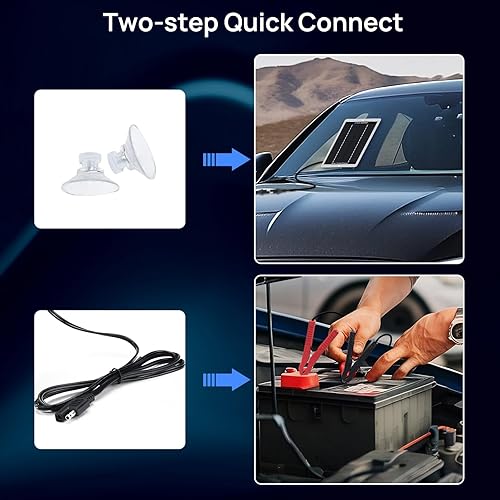 Miniatura 7 de ECO-WORTHY Cargador de Batería Solar de 12 Voltios Impermeable Portátil Panel Solar de Energía Cargador Solar de Goteo para Batería de Automóvil