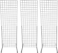 Vista 2 de Only Hangers Panel de pared de 2 x 6 pies con soporte de pie, con base Deluxe T-Style, negro. Combo de 3 paquetes.