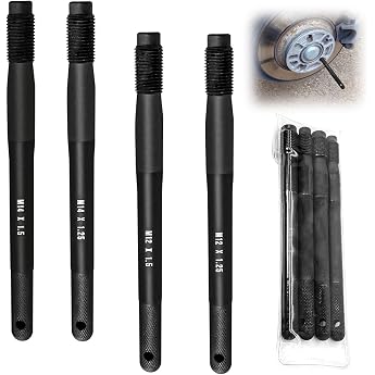 Set of 4 Car Tool Wheel Assembly Aid Set Tyre Change Car M12 x 1.5 M12 x 1.25 M14 x 1.5 M14 x 1.25 Stainless Steel Tyre Mounting Aid Wheel Change Rims Centring Aid/Hanging Tool 4