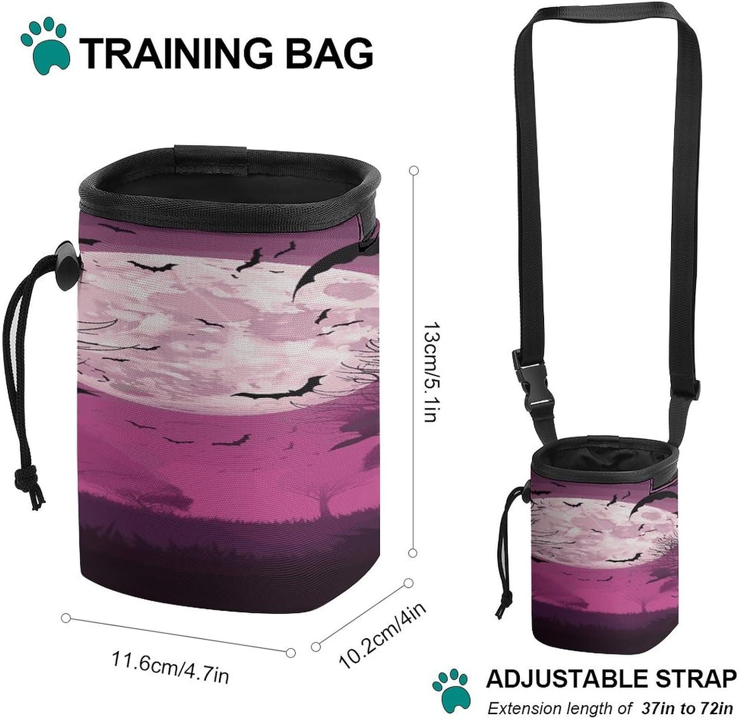 Purple Moon2 Dog Fanny Pack Dog Walking Bag Handbag image 2