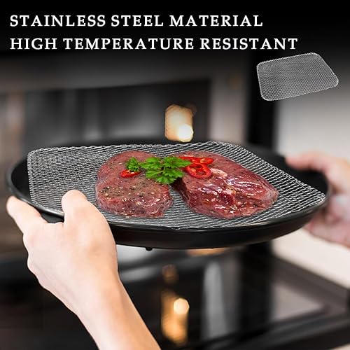 Miniatura 5 de 10 piezas desechables de aluminio para barbacoa al aire libre, alfombrillas de malla antiadherentes para cocinar, hornear y acampar (12 x 15.3