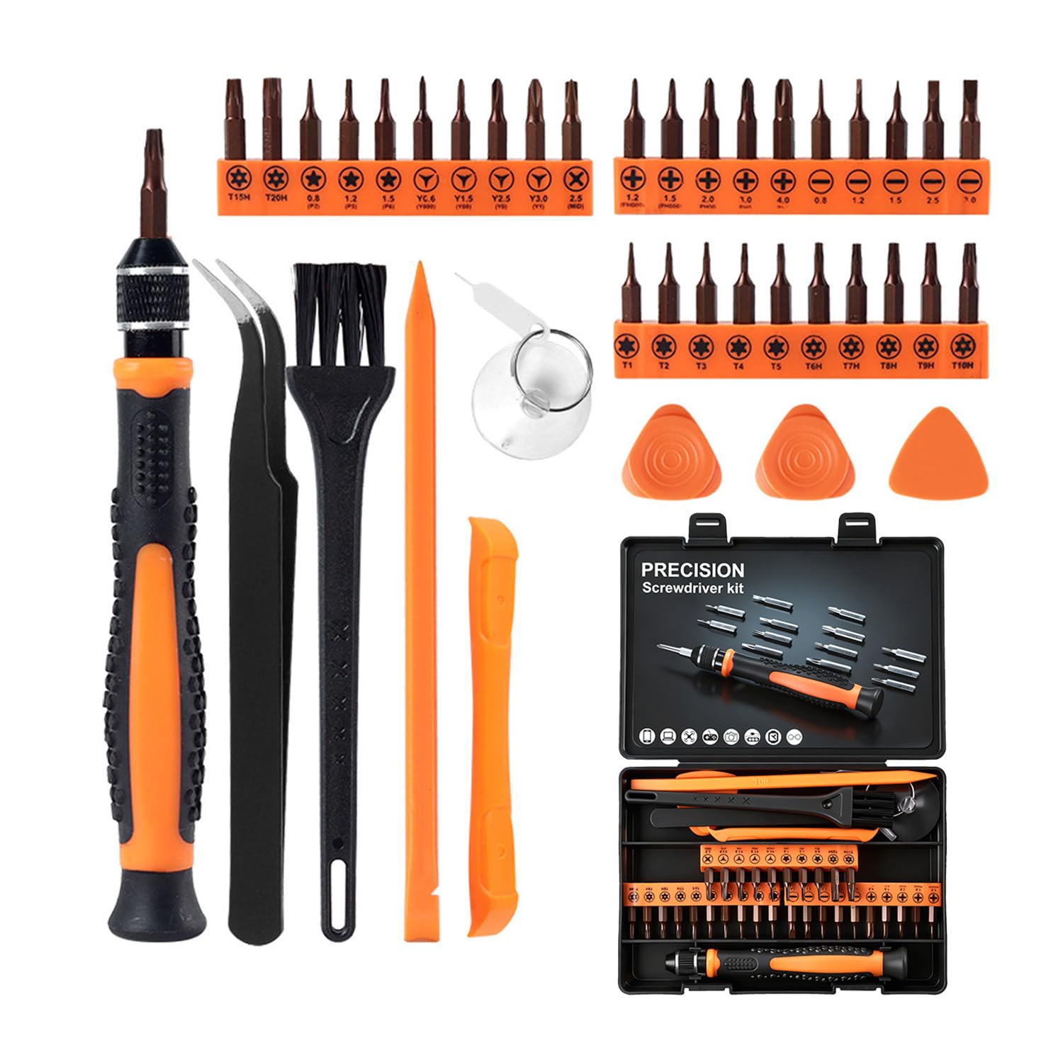 Smilacteon 40Pcs Precision Screwdriver Set, S2 Steel Mini Repair Tool Kit With Security Torx T5 T6 T8 T9, Triwing Y00, Star P0.8, For Laptop, Switch, Ps4, Xbox, Macbook, Iphone, Ring Doorbell, Watch, Glasses