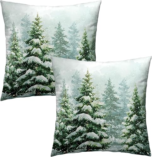 Miniatura 10 de Juego de 2 fundas de almohada de otoño de 18 x 18 pulgadas, diseño de calabaza, hojas verdes salvia, para exteriores, para sofá de Acción de