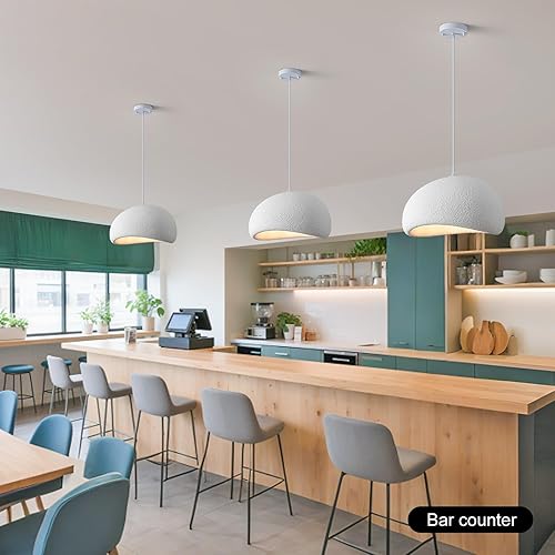 Miniatura 6 de Lámpara colgante Wabi Sabi de 15.7 pulgadas para comedor, cocina, isla, pasillo, restaurante, lámpara colgante moderna, base E26, estilo japonés,