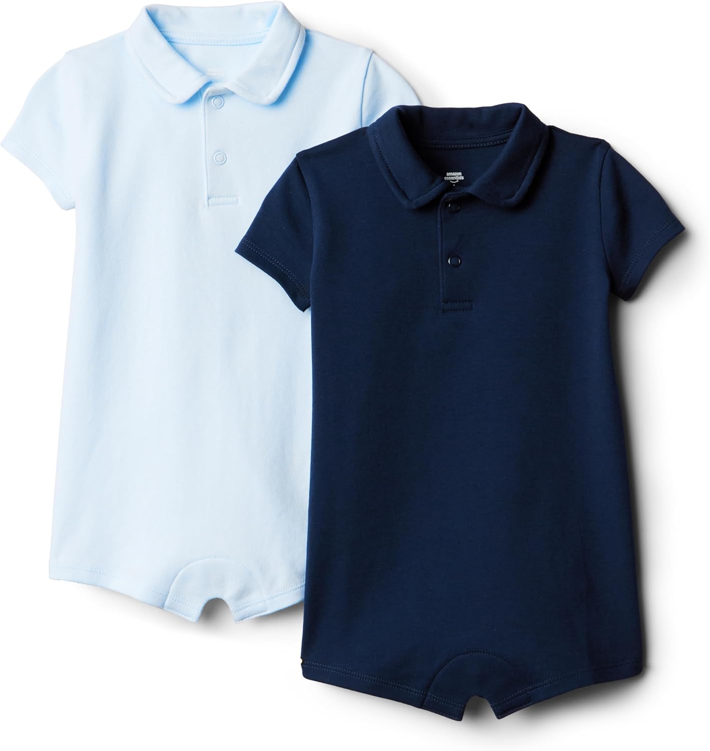 Amazon Essentials x Sofia Grainge Baby Boys’ Short Sleeve Romper, Pack of 2