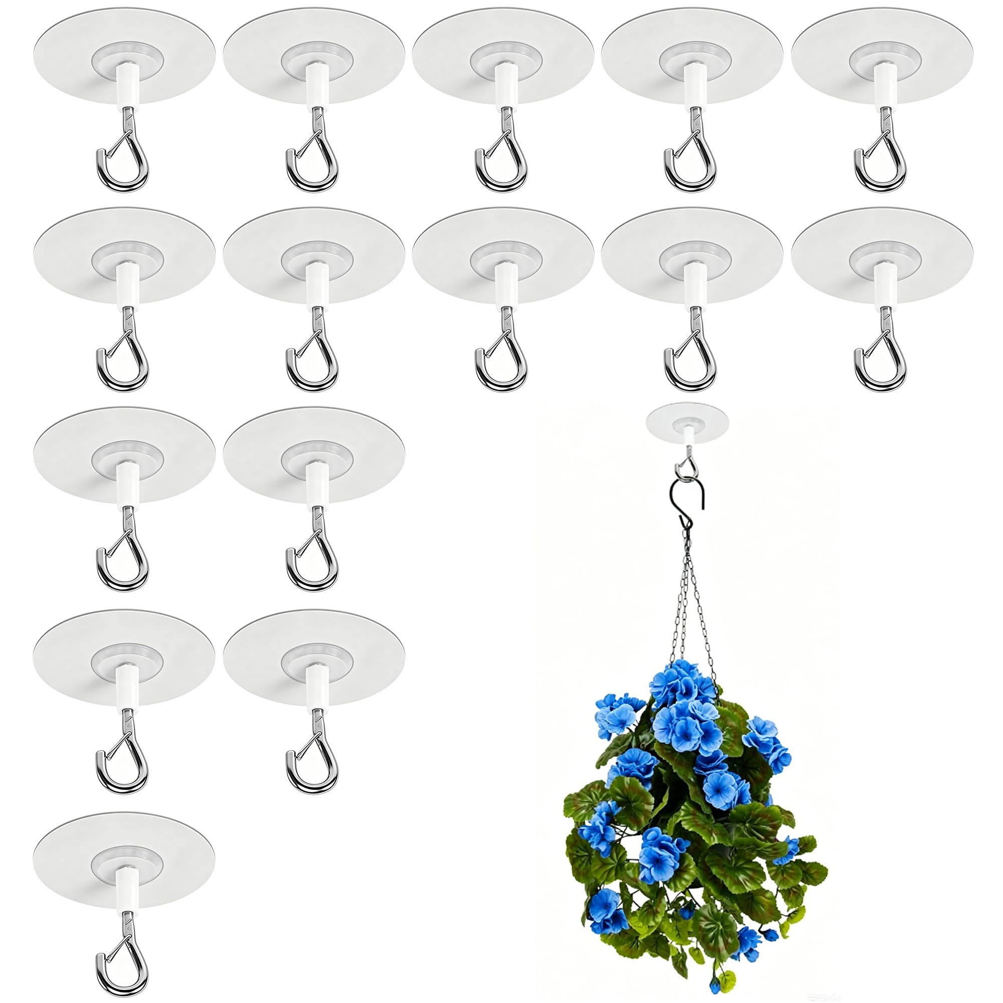 15PCS Self Adhesive Hooks Heavy Duty Waterproof Stainless Steel Hooks