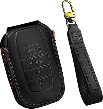 Key Fob Cover for Toyota Tundra Accessories 2026 2022-2025 Sequoia 2023-2026 Camry 2025 2026 Grand Highlander/Tacoma 2024-2026 Crown 2023+ Key Fob Case Shell Protect Key Cover Black Stitch