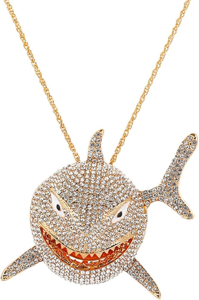 Real diamond shark necklace Clearance