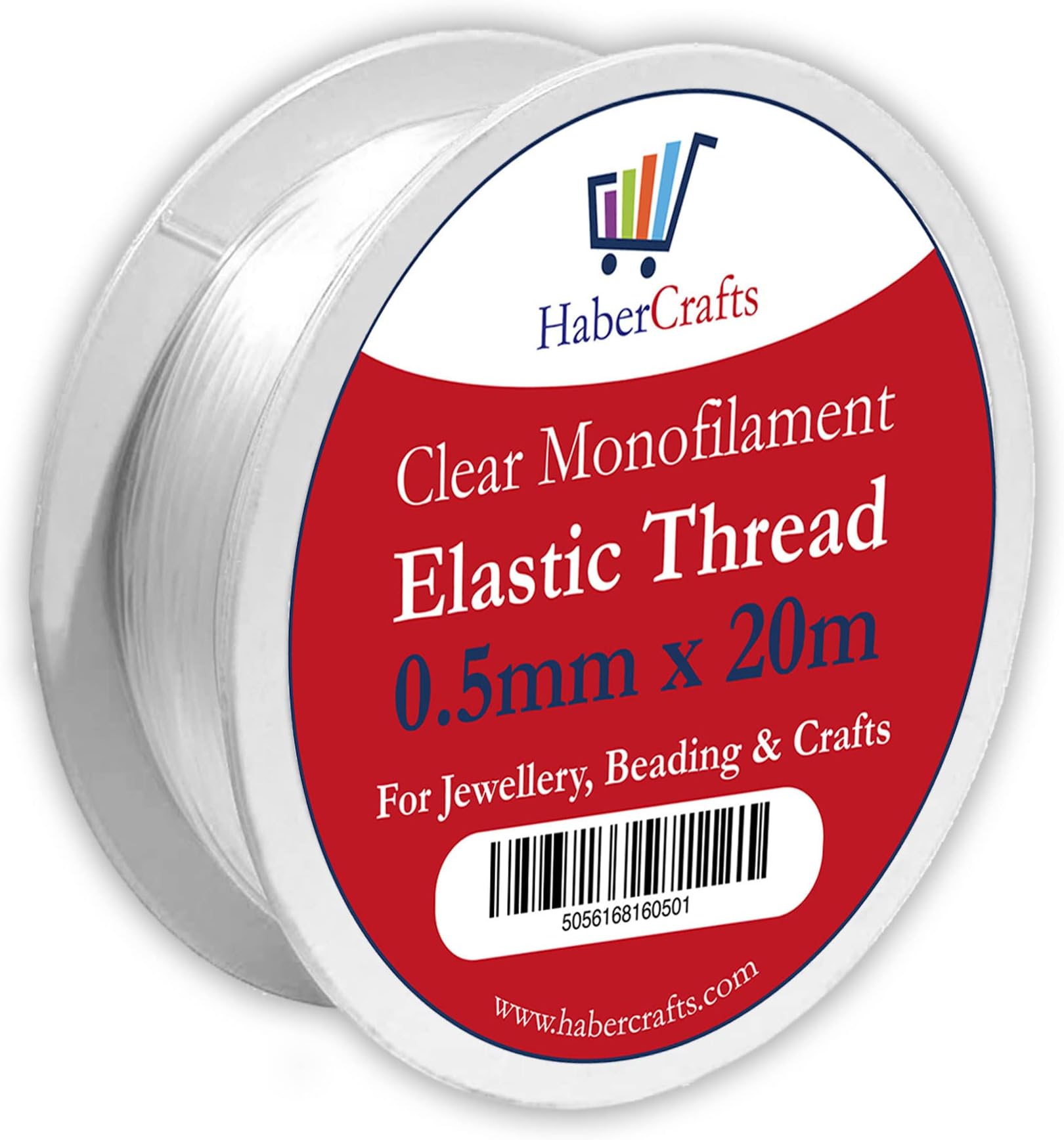 0.5mm Clear Elastic Thread Stretchy Elastic For Bracelet Making Bracelet Clear Elastic For Jewellery Making Elasticated String Bracelets Necklace Beading Decorations Jewellery (0.5mm x 20m - 1 Spool)