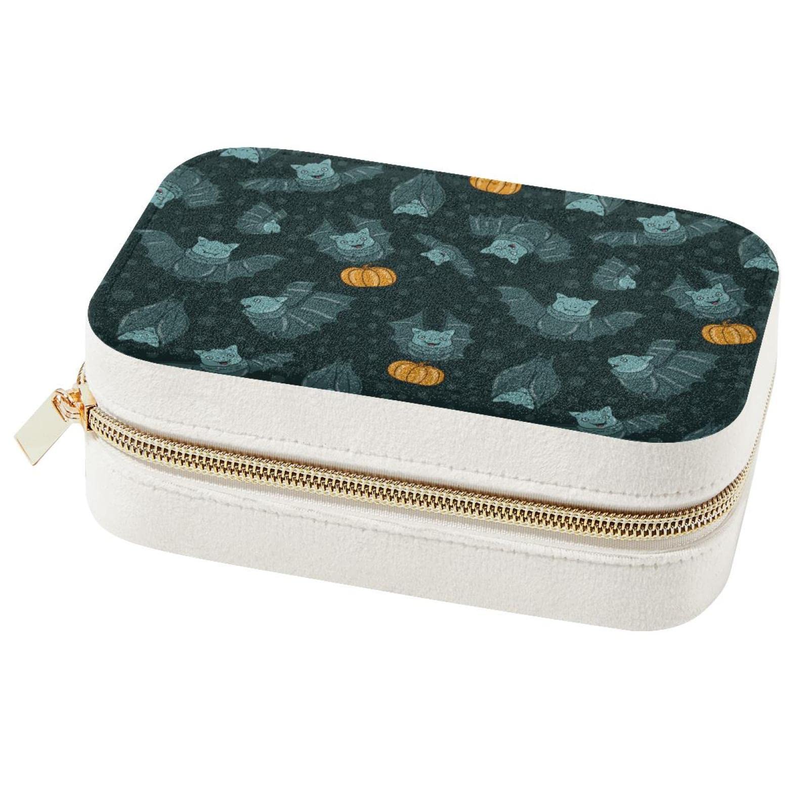 Boîte à bijoux de voyage anti-nœuds avec motif chauve-souris