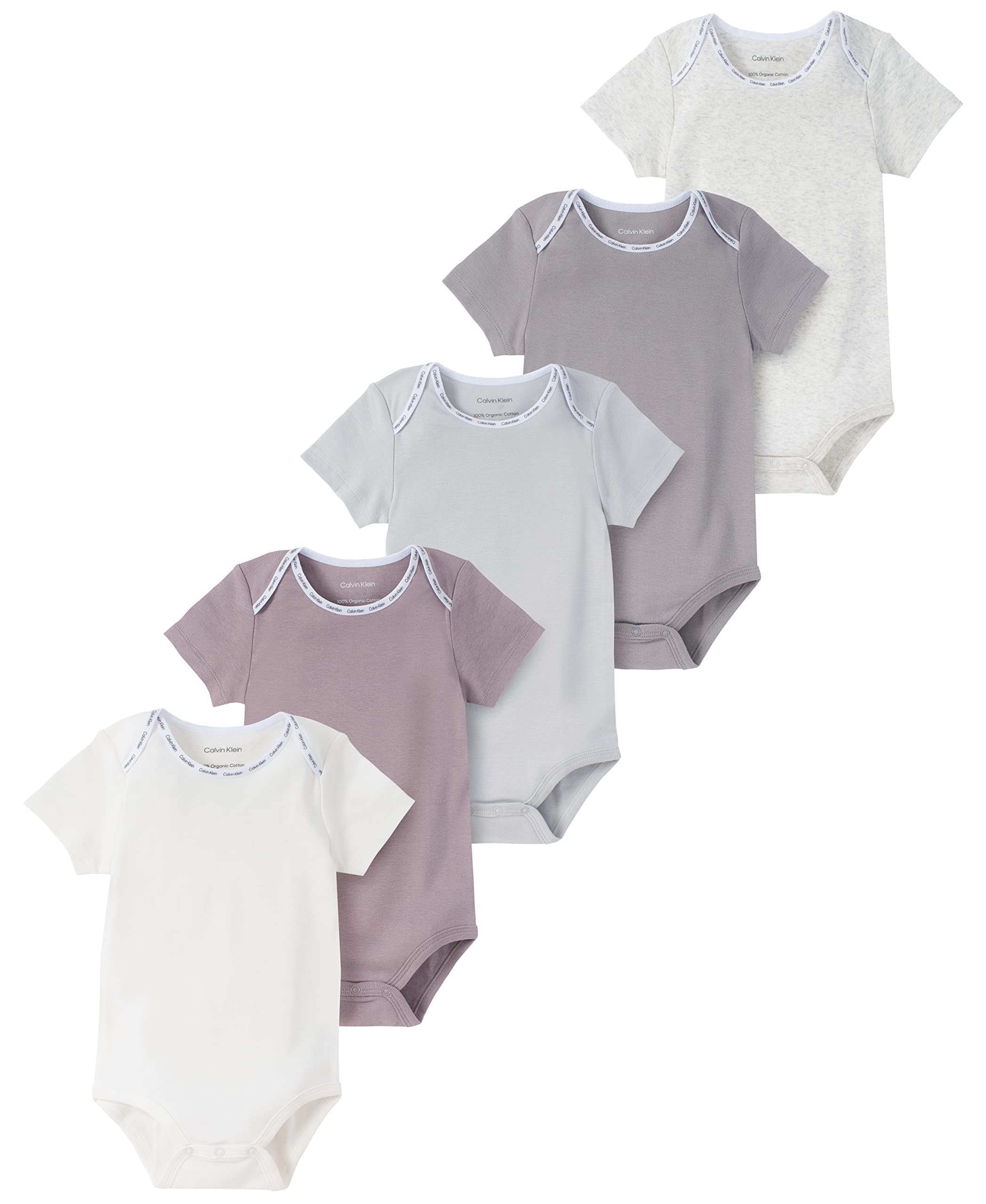 Calvin Klein Organic Baby Essentials 5 Pack Bodysuits