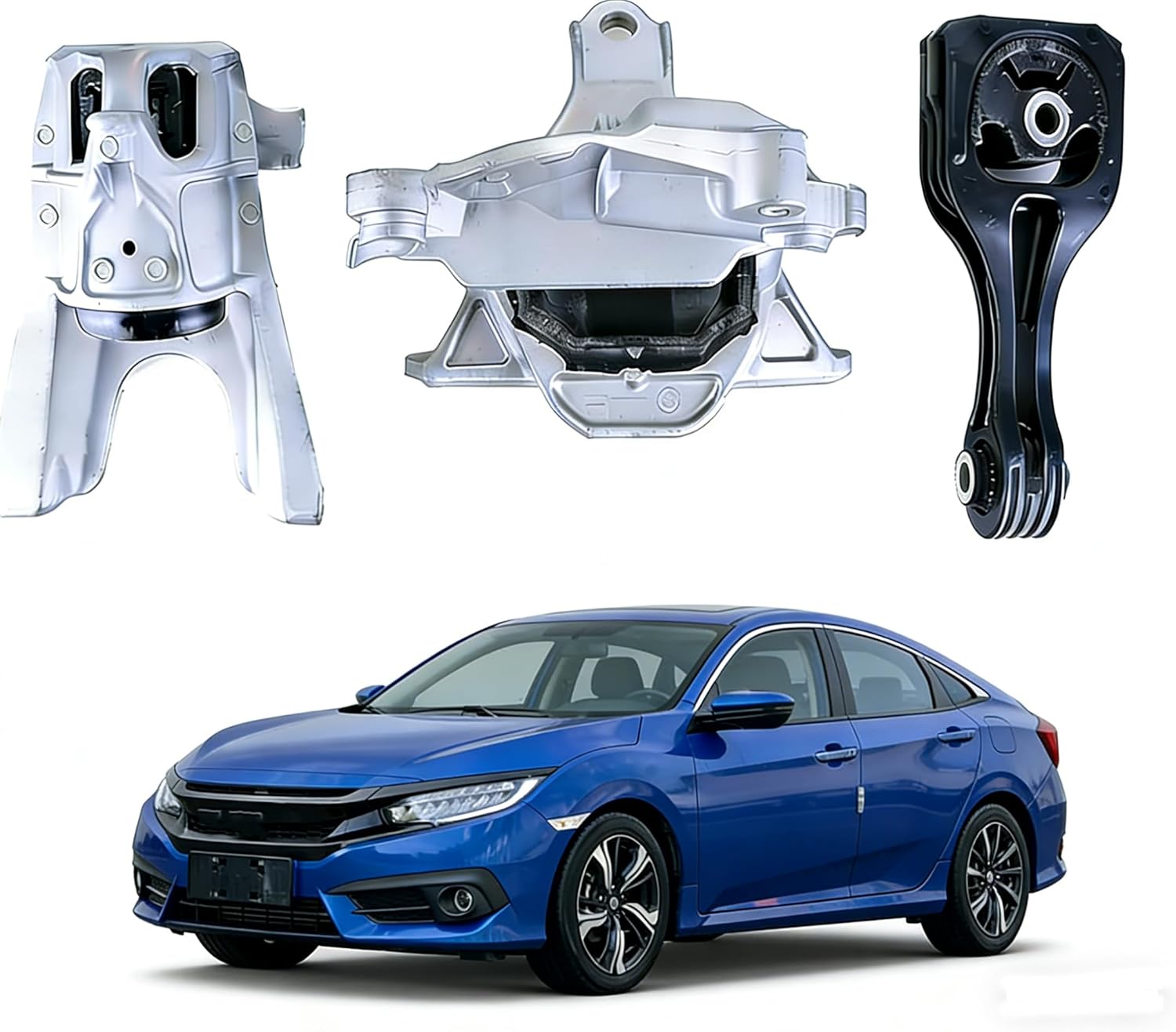 Engine Motor Mount & Transmission Mount Kit Compatible with Honda Civic 2.0L 2016 2017 2018 2019 AUTO CVT Replacement for A45004 A45006 A45005 - 3Pcs