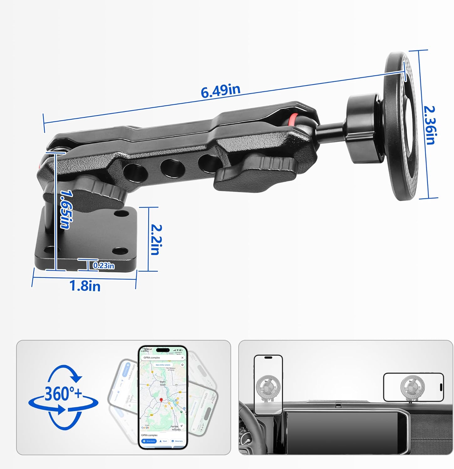 sukemichi Phone Mount for 2024 2025 2026 Jeep Wrangler, Dashboard Phone Holder Dash Mount for New Jeep Wrangler JL JLU 4XE Jeep Gladiator JT Accessories, Magsafe Phone Mount Fit 12.3" Screen
