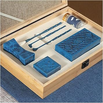 Blue Incense Tool Set, Pure Copper Incense Burner Kit,Backflow Tower Kit,Including for Yoga Meditation Aromatherapy