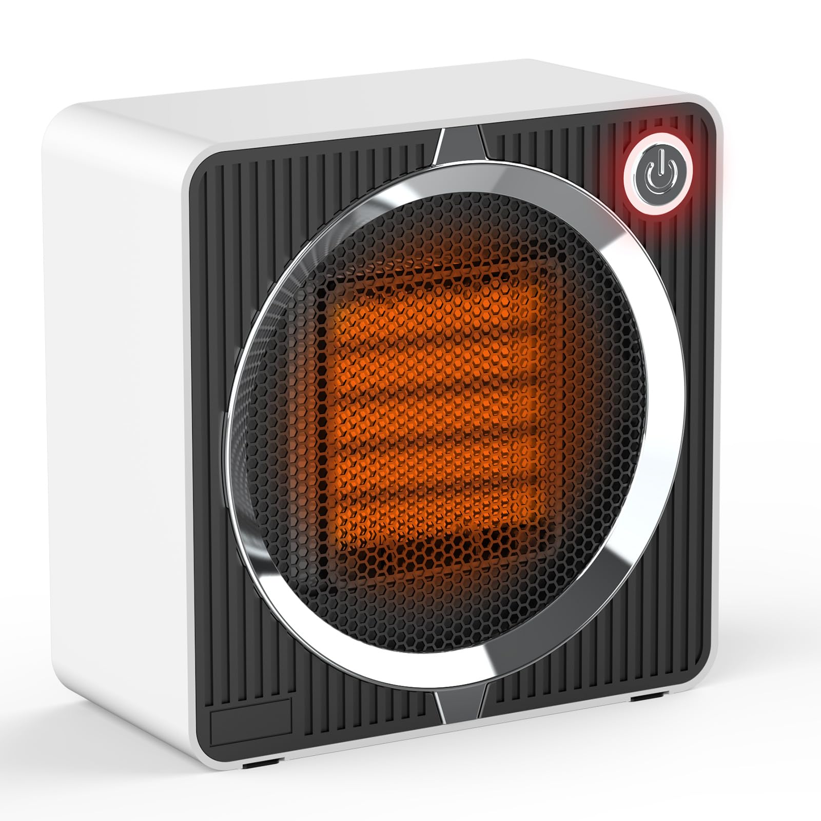 500W Portable Ceramic Electric Heater, Fast Heating in 2s with PTC Technology, Energy Saving Mini Space Heater with Overheat/Tip-Over Protection, Silent Desk Heater for Home Office