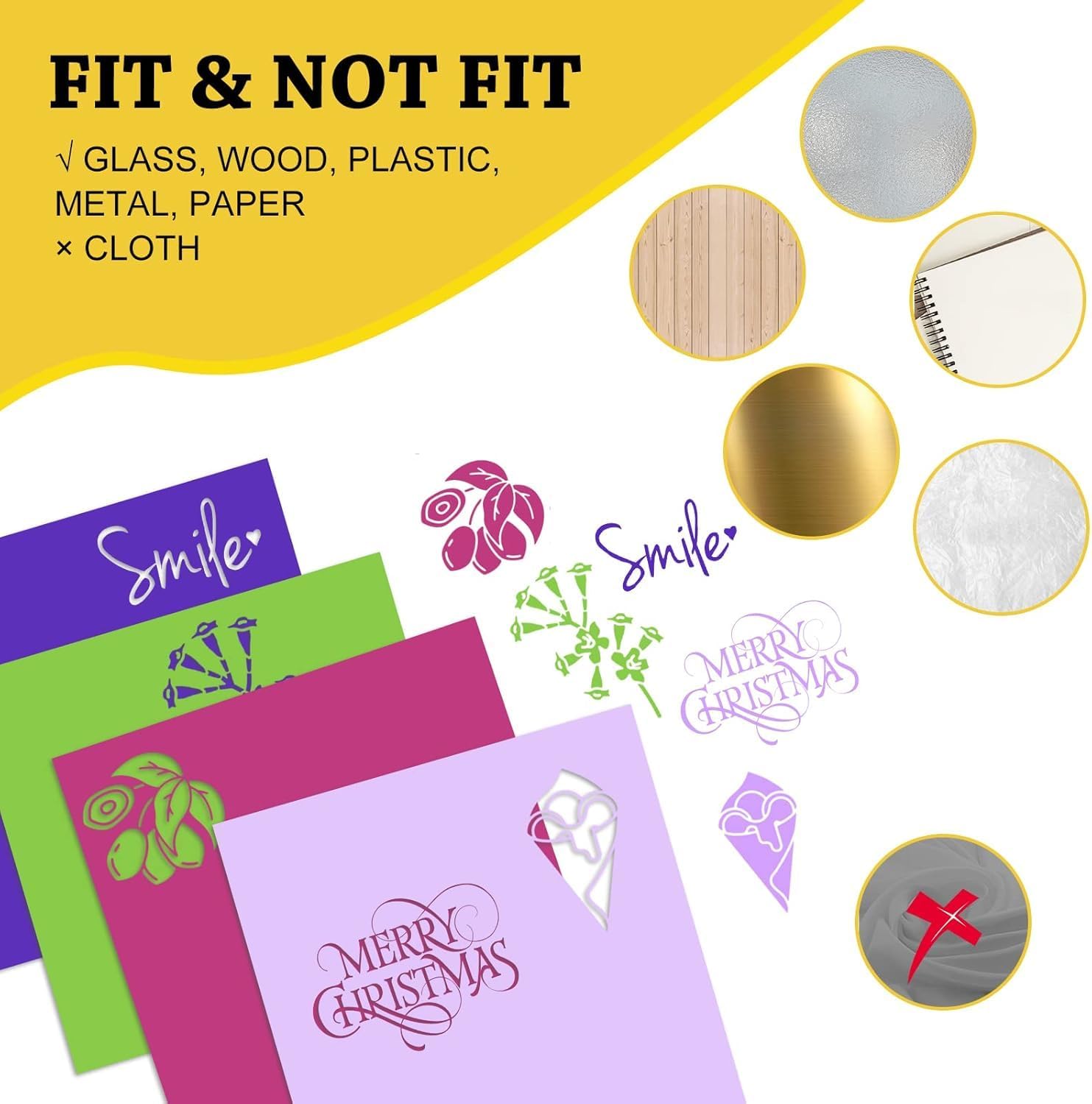 52 Pack 13×12 in Removable Adhesive Vinyl Compatible with Cricut Maker 4/3
