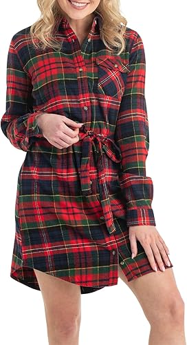 Vista 2 de Legendary Whitetails - Vestido de franela de manga larga para mujer