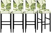 Vista 41 de Lellen Juego de 2 fundas para taburetes de bar, fundas jacquard para taburetes de bar, fundas deslizables elásticas para taburetes de bar