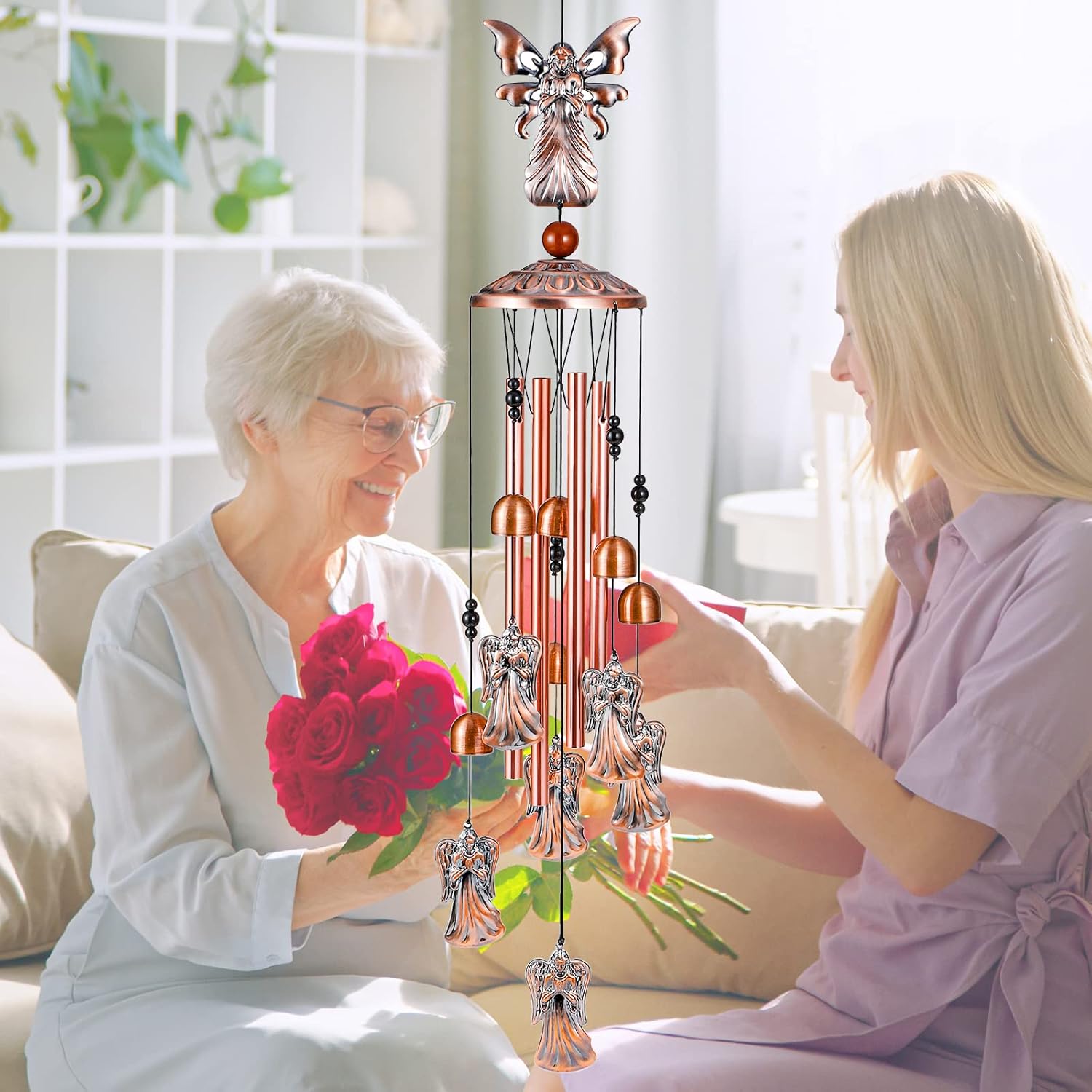 Mothers Day Wind Chimes Gifts for Mom Women,Garden Outdoor Patio Decor for Mothers Day Birthday Gifts for Women,Wind Chimes for Outside Yard Garden,Angel Mom Gifts for Mom Sister Grandma Her Wife