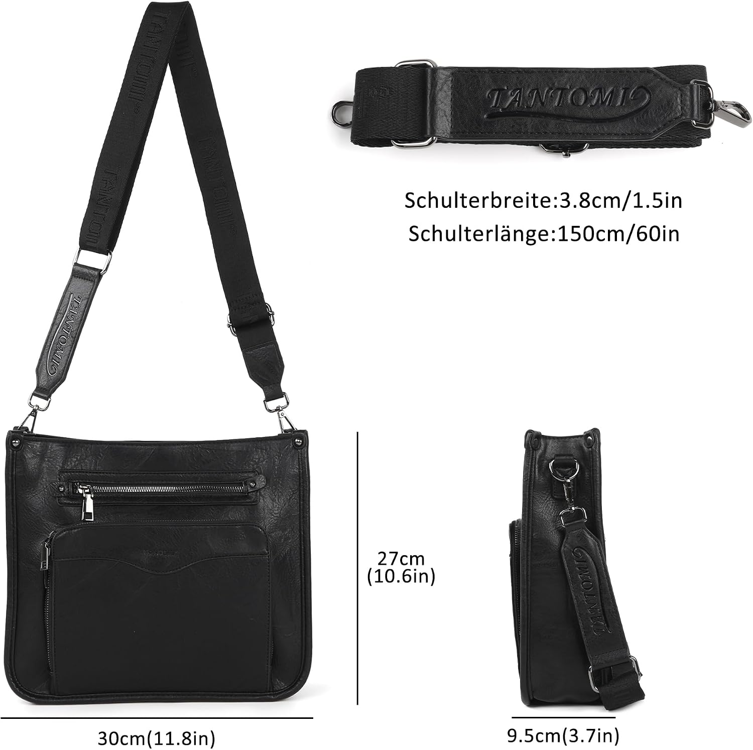 TANTOMI Women's Shoulder Bag Medium Size Modern Handbag Women's Crossbody Bags with Multiple Compartments Shoulder Bag Women's with Adjustable Shoulder Straps image 3