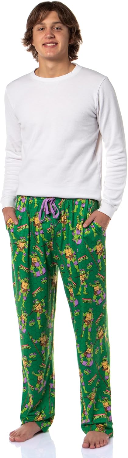 Teenage Mutant Ninja Turtles Men's Tossed Print Sleep Pajama Pants For Adults