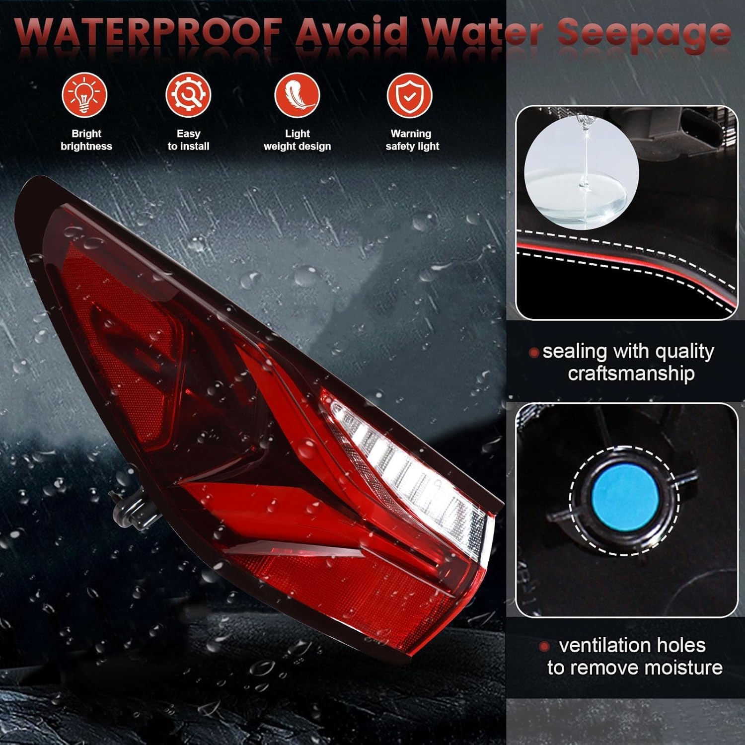 LED Tail Lights Outer Assembly Compatible with 2019-2022 Chevy Blazer Left Driver Side Chevrolet Rear Light Taillights Replacement # 84587611 GM2804141