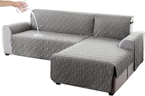 Genina Fundas de sofá modular para perros, fundas de sofá en forma de L, fundas de sofá reversibles para sofá seccional en forma de L, fundas