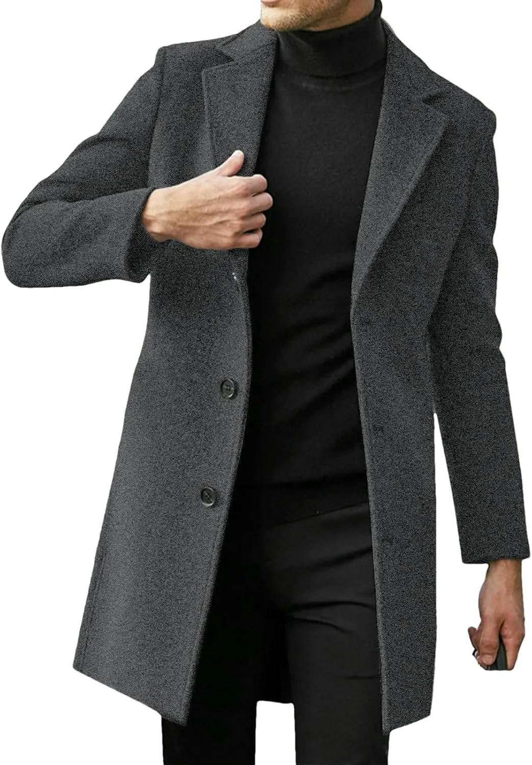 Men Wool Blends Casual Business Trench Coat Mens Leisure Overcoat Male Punk Style Blends Dust Coats Jackets