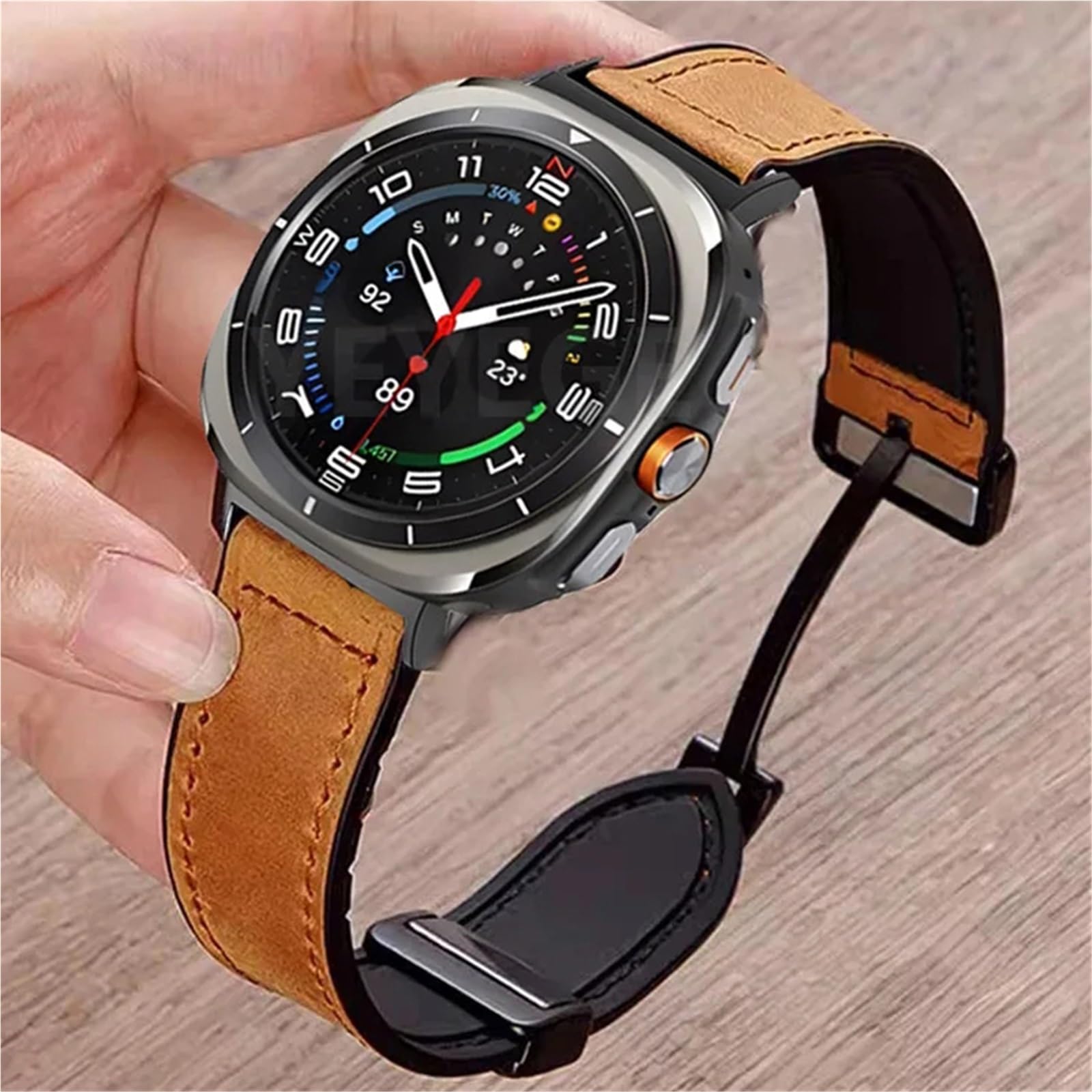 JDIME Bracciale in pelle di silicone per Samsung Galaxy Watch Ultra 47mm Cinturino sportivo con cinturino magnetico per orologio ULTRA7 47mm NO Gaps Cinturini